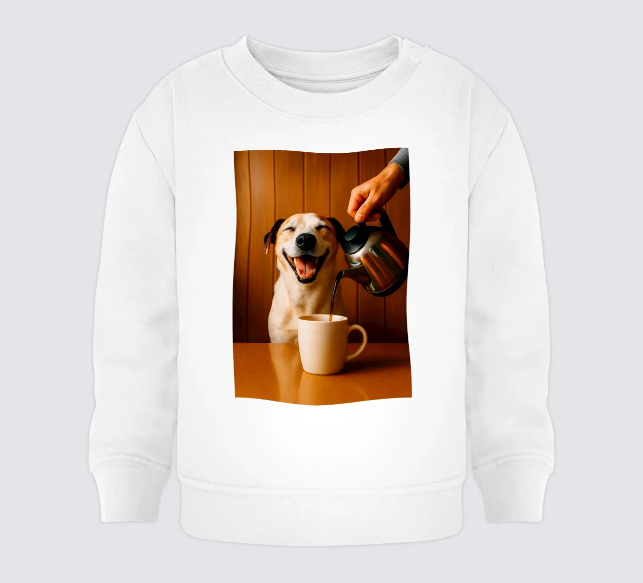 sorriso cane e caffè felpa neonato da tamarind