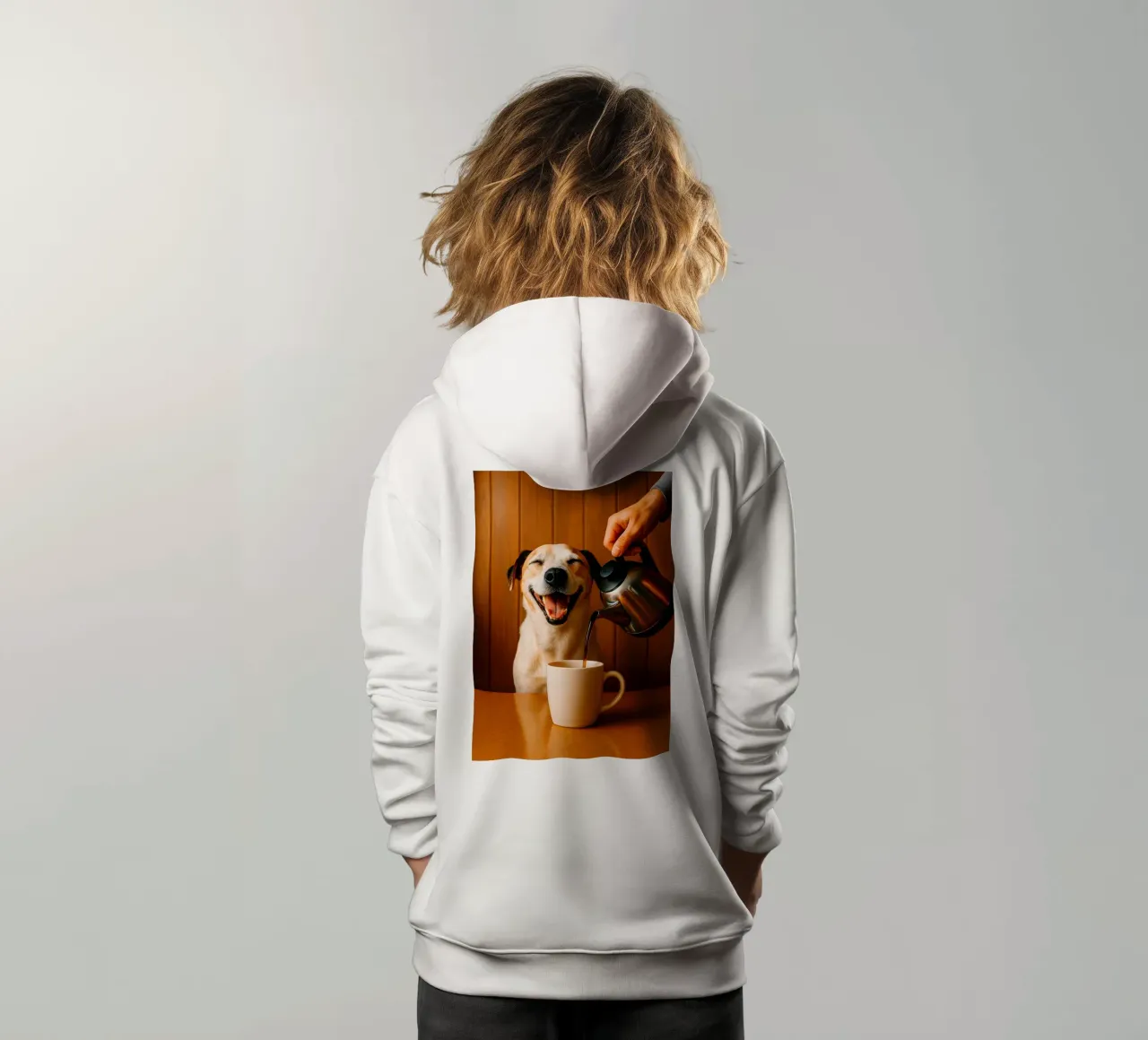 sorriso cane e caffè felpa bambino con cappuccio da tamarind