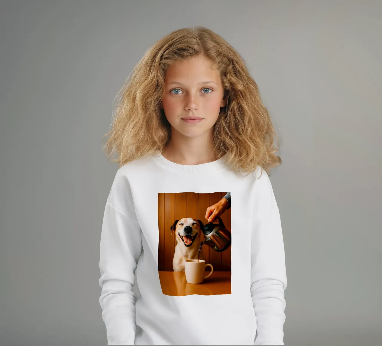 sorriso cane e caffè felpa bambino da tamarind