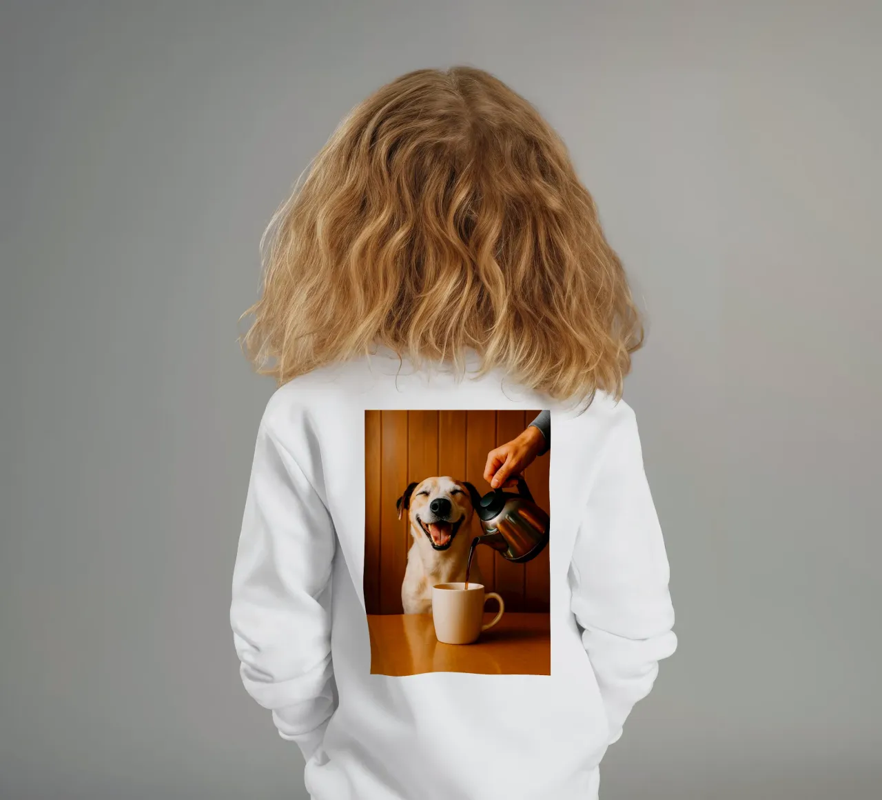 sorriso cane e caffè felpa bambino da tamarind
