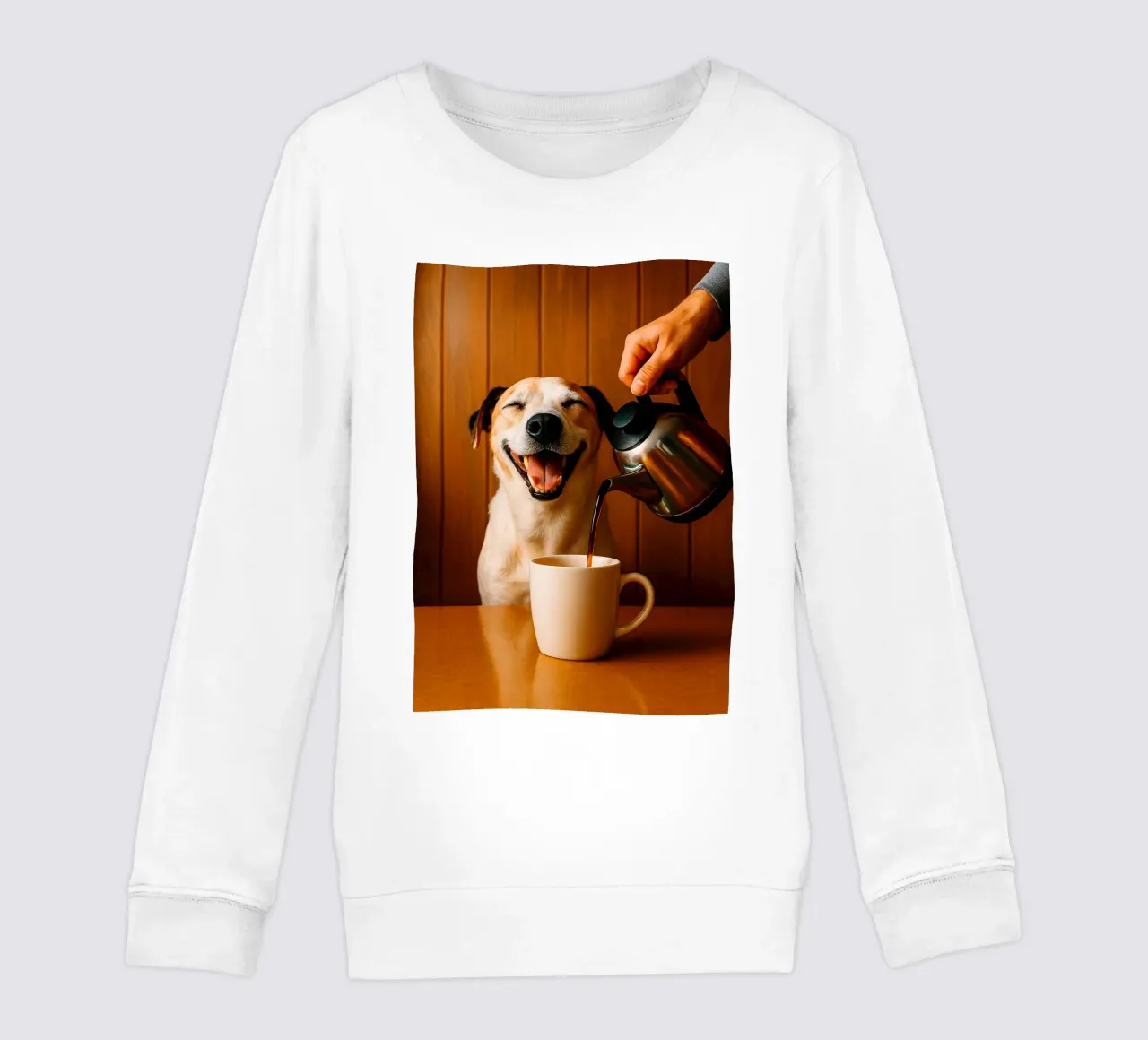 sorriso cane e caffè felpa bambino da tamarind