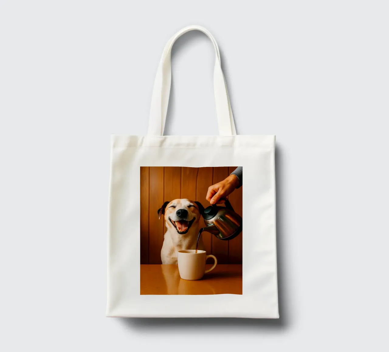sorriso cane e caffè borsa in juta da tamarind
