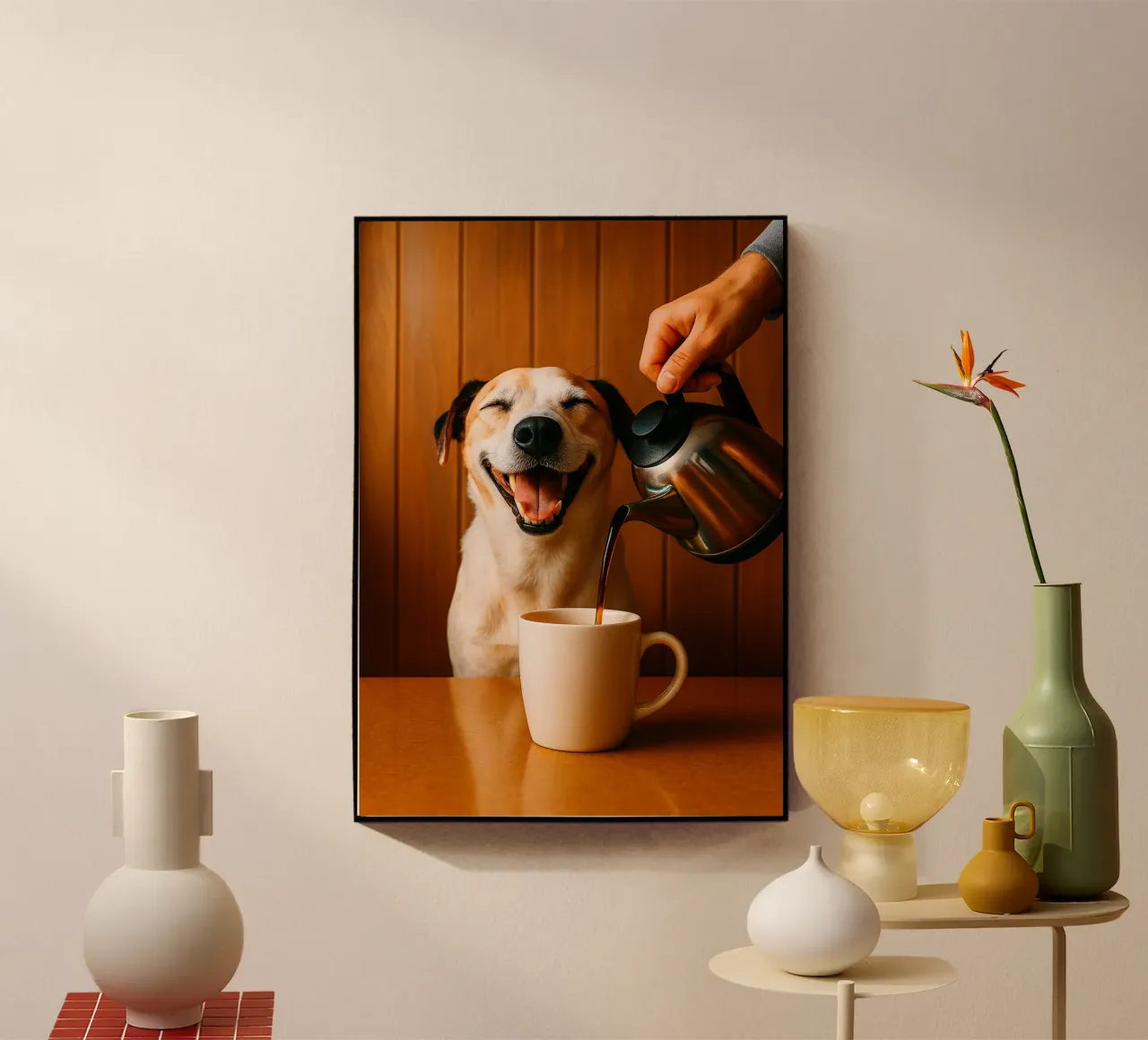 sorriso cane e caffè plexiglass da tamarind