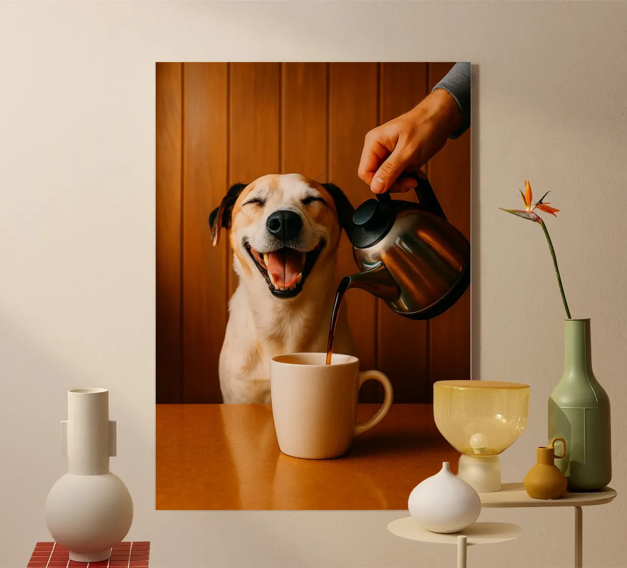 sorriso cane e caffè plexiglass da tamarind