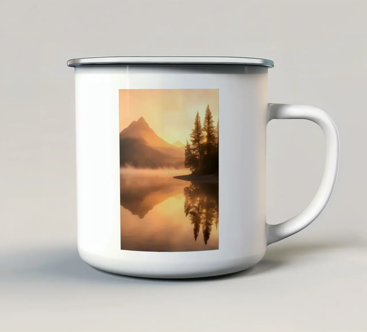 Riflesso dell'alba tazza in smalto da luxi&lace