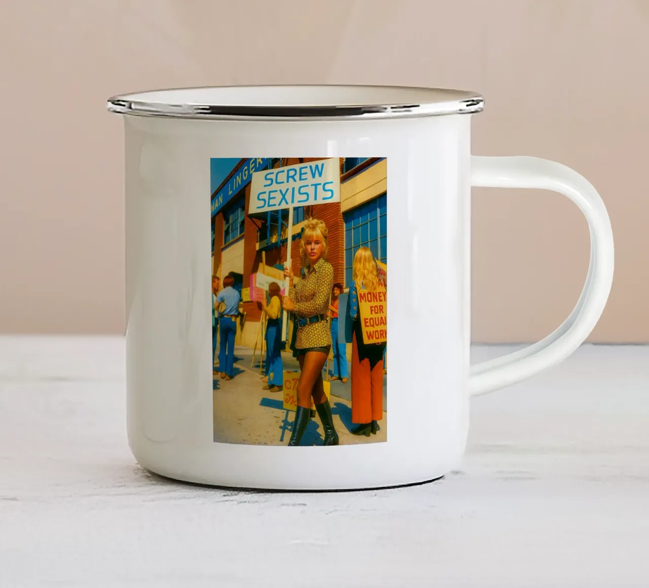 fanculo alle donne sessiste tazza in smalto da tamarind