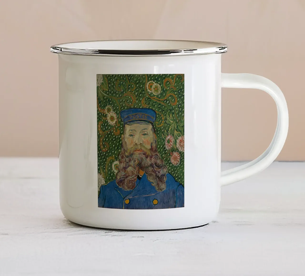 Vincent van Gogh - Ritratto di Joseph Roulin tazza in smalto da Timeless Artworks