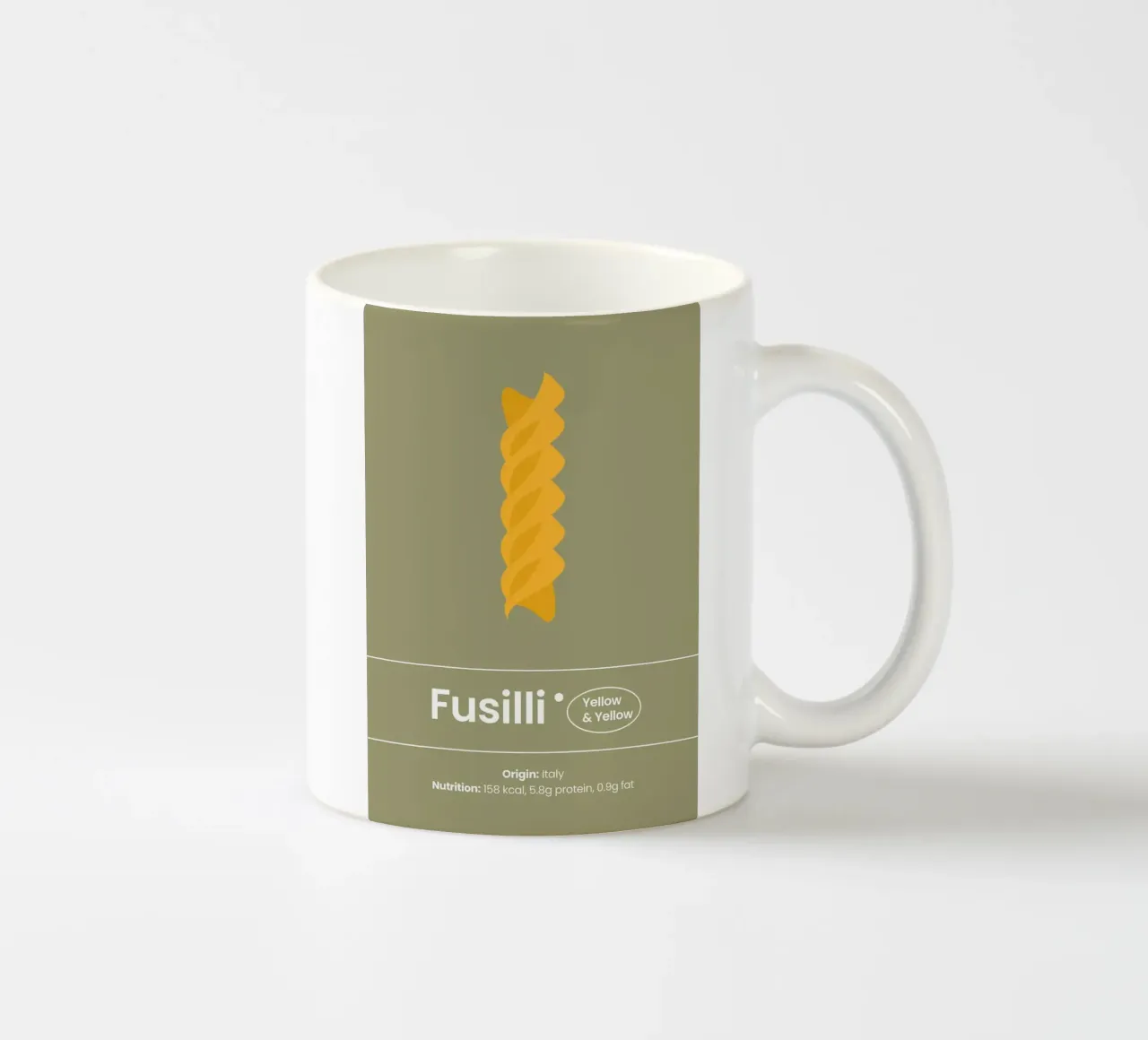L'arte dei fusilli tazza in ceramica da Nina Wolf