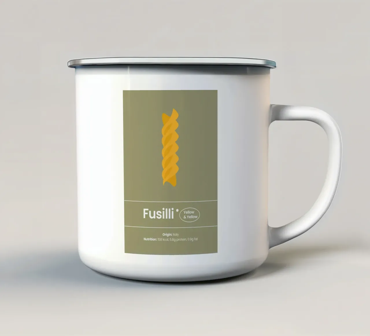 L'arte dei fusilli tazza in smalto da Nina Wolf