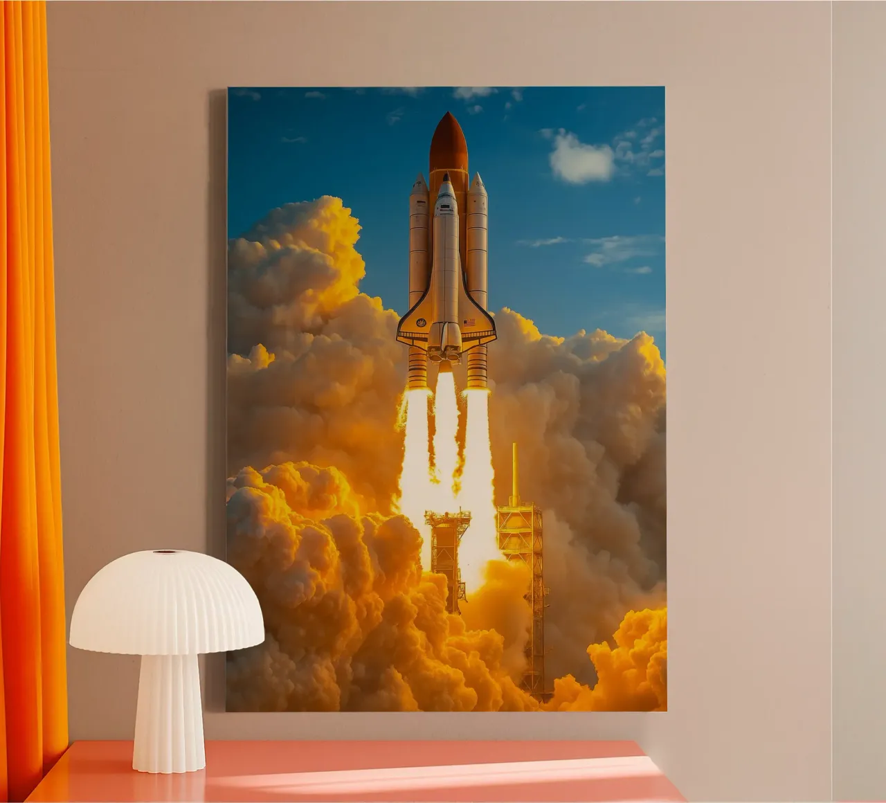 spaceship rocket canvas by tamarind