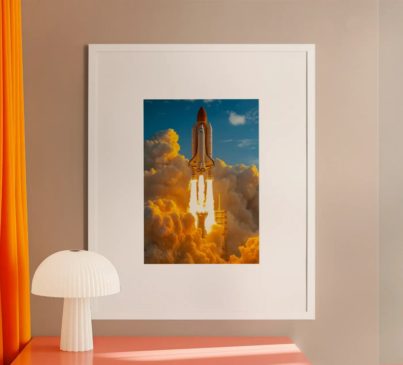 spaceship rocket poster by tamarind