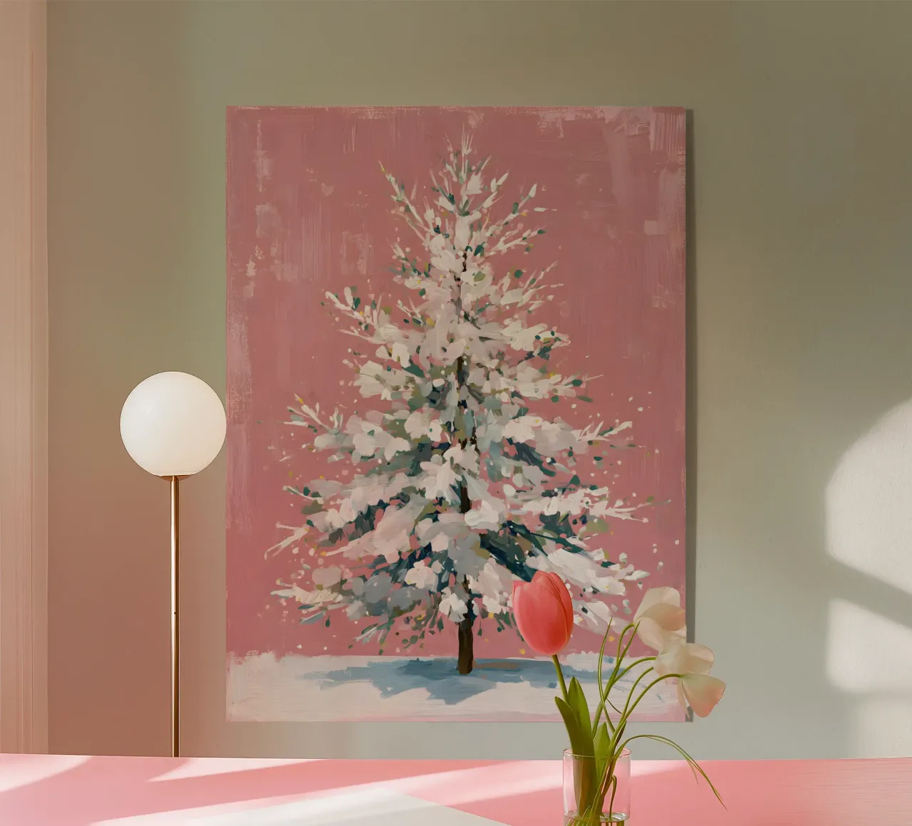 Blush Snow Tree plexiglass da Velvet Winter Studio