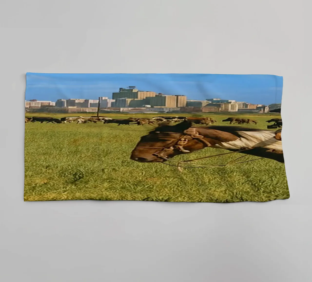 young man herding cows in the meadow towel by tamarind