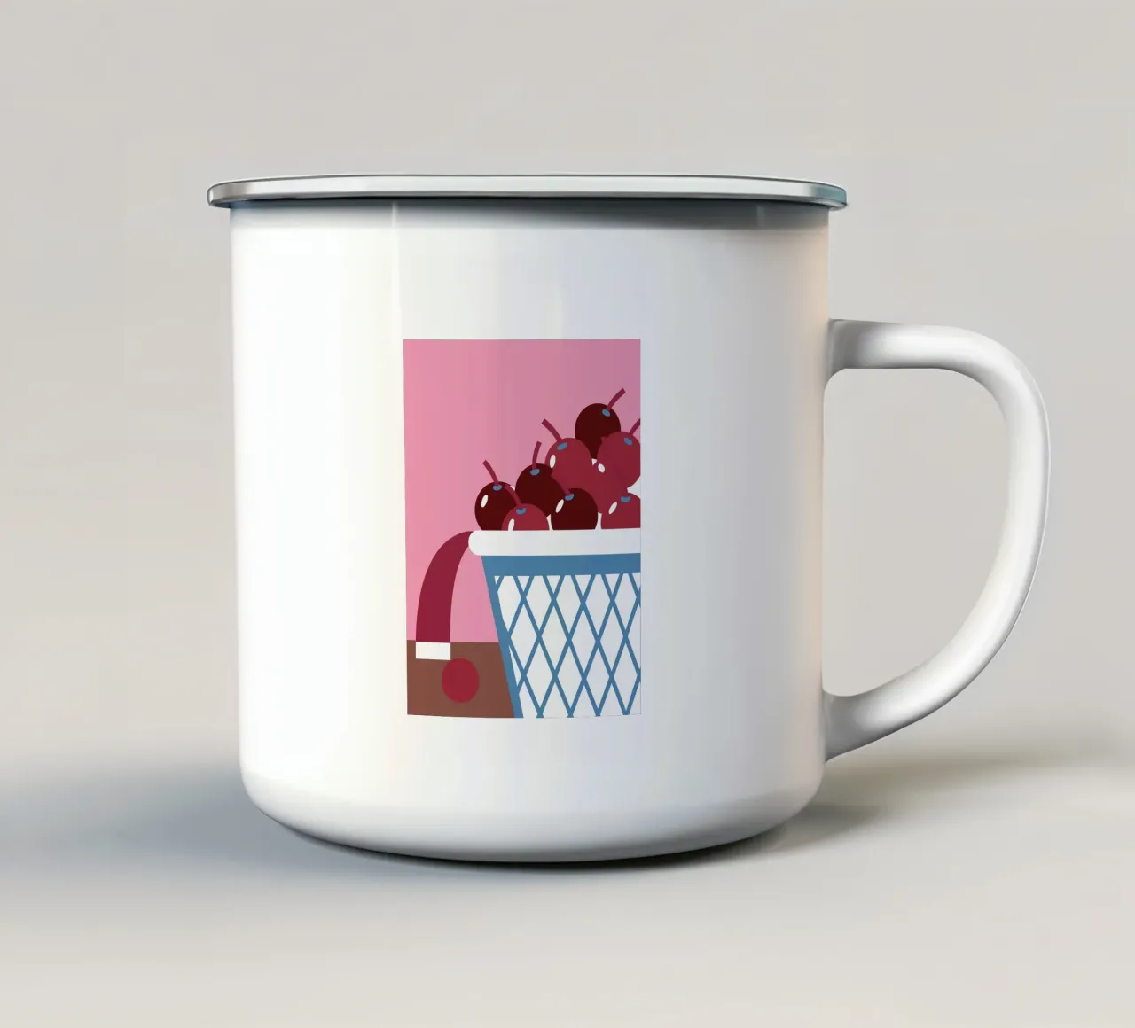 Ciliegie di Natale tazza in smalto da LOOK DIFFERENT