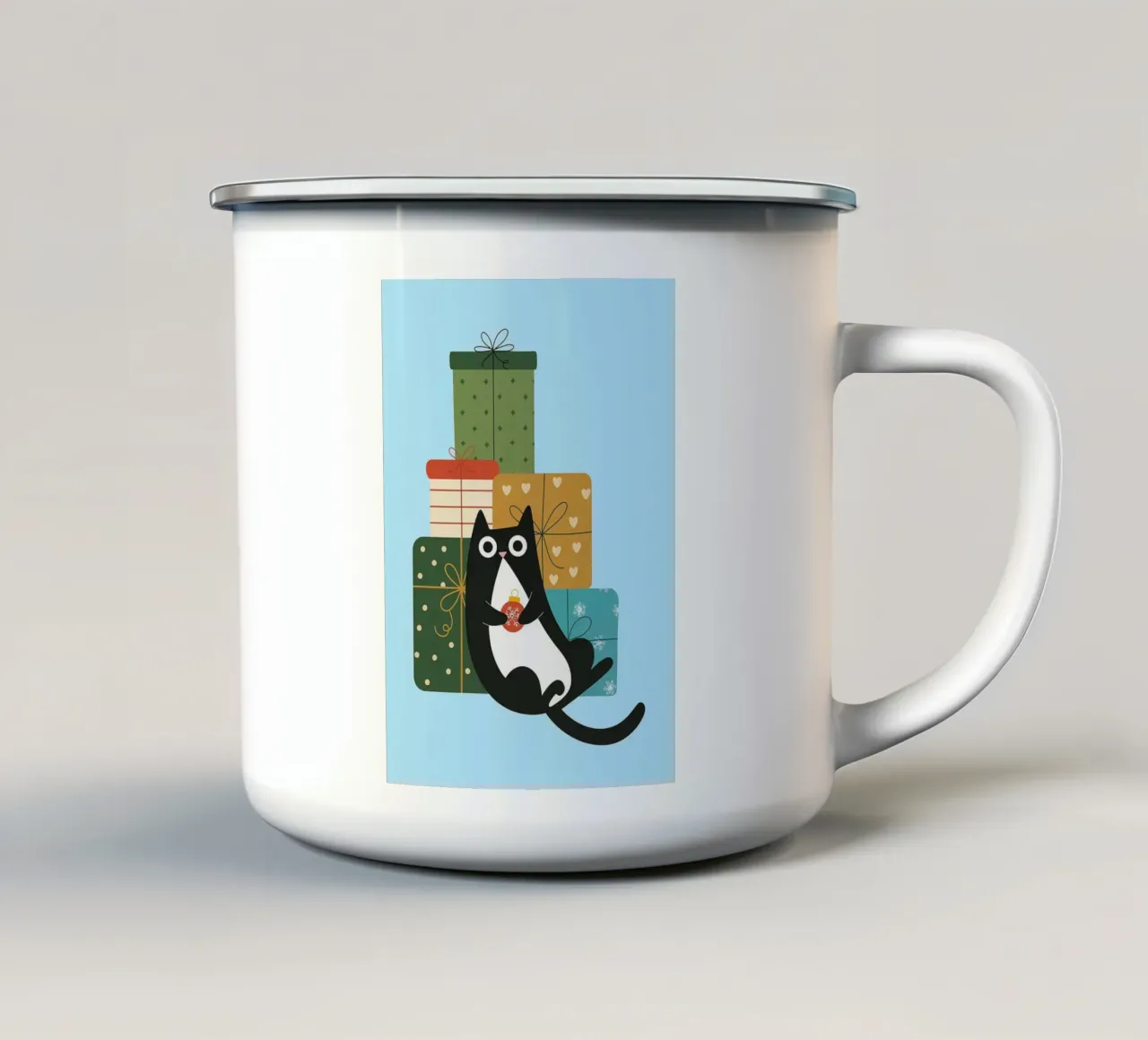 regalo di Natale per gatti tazza in smalto da Avocadoz