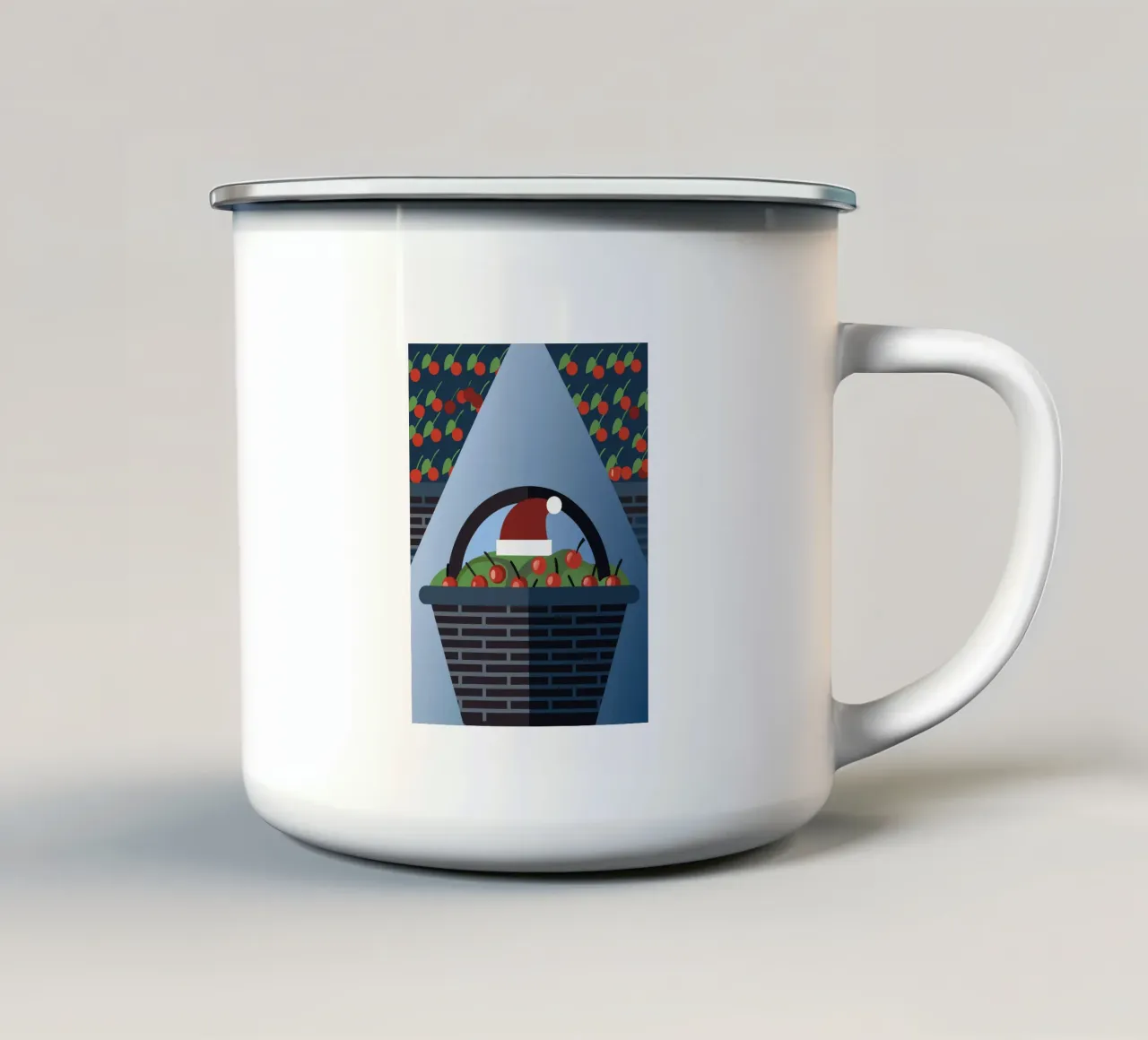 Ciliegie di Natale tazza in smalto da LOOK DIFFERENT