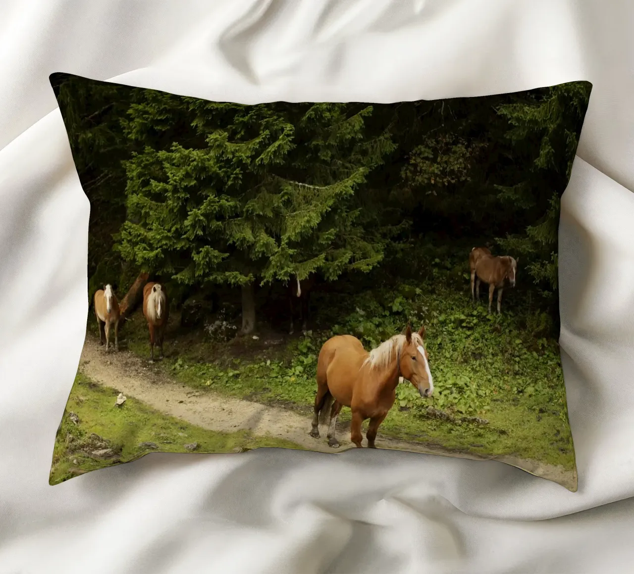 Cavalli nella foresta cuscino da atmospheric pictures