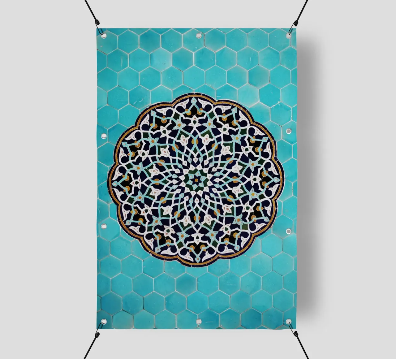Un mosaico in una moschea in Iran telo in pvc da atmospheric pictures