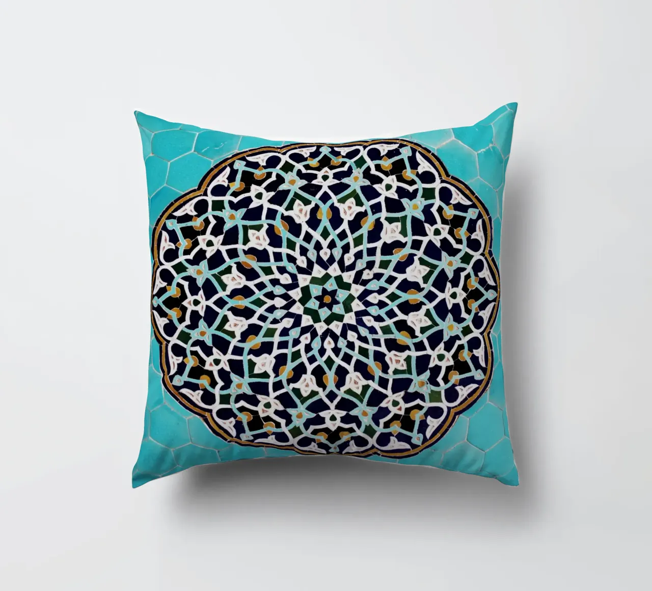 Un mosaico in una moschea in Iran cuscino da art picture