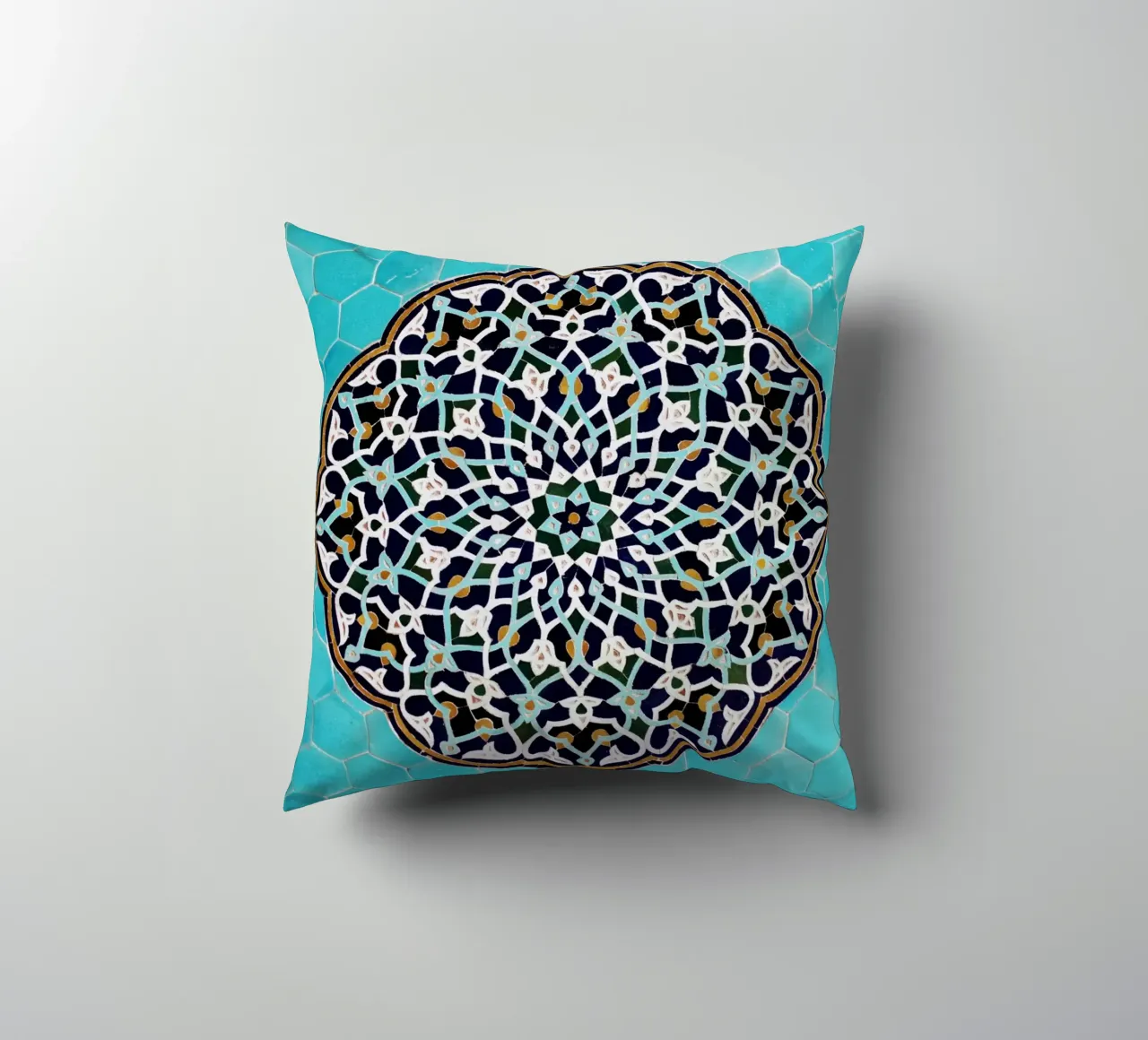 Un mosaico in una moschea in Iran cuscino da art picture