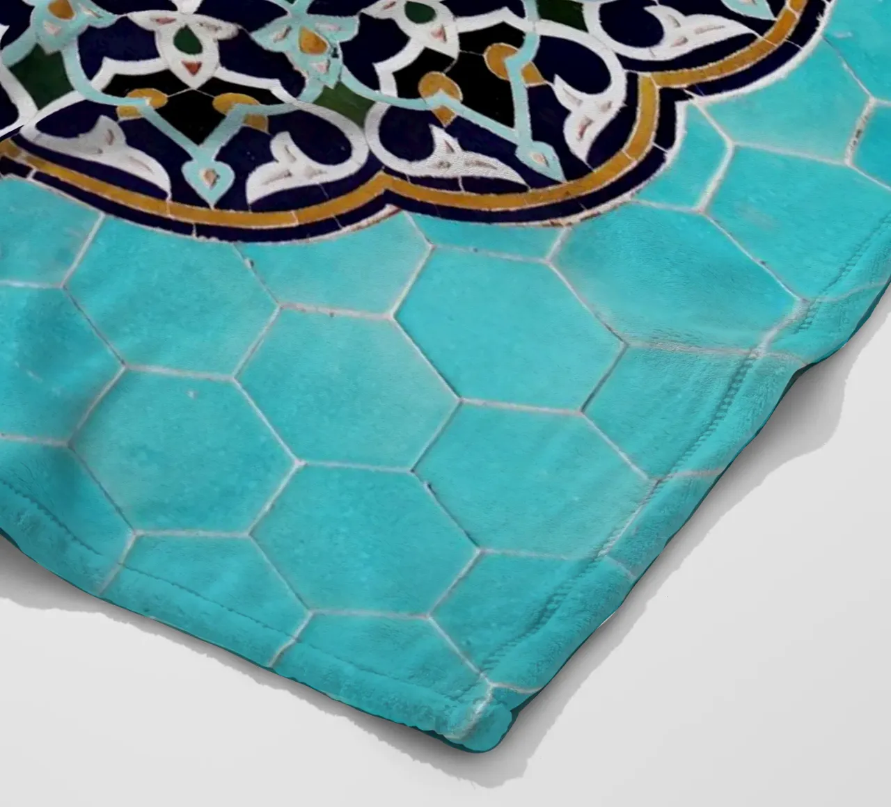 Mosaic pattern in mosque in Iran fleece blanket by atmospheric pictures