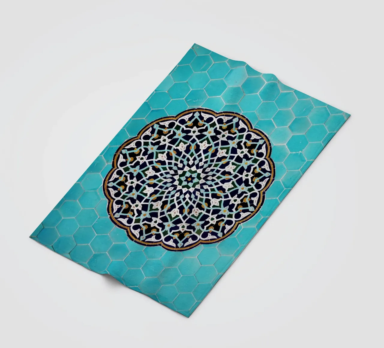 Mosaic pattern in mosque in Iran fleece blanket by atmospheric pictures