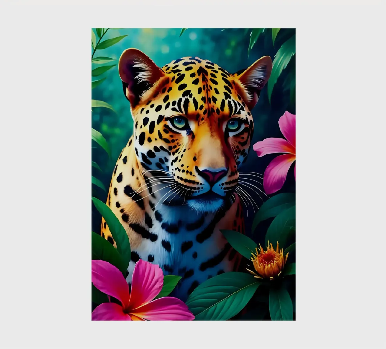 🐆🌺 Leopard | Tropical Radiance – Maximalist Jungle Glow notebook by LUMAQUA STUDIO
