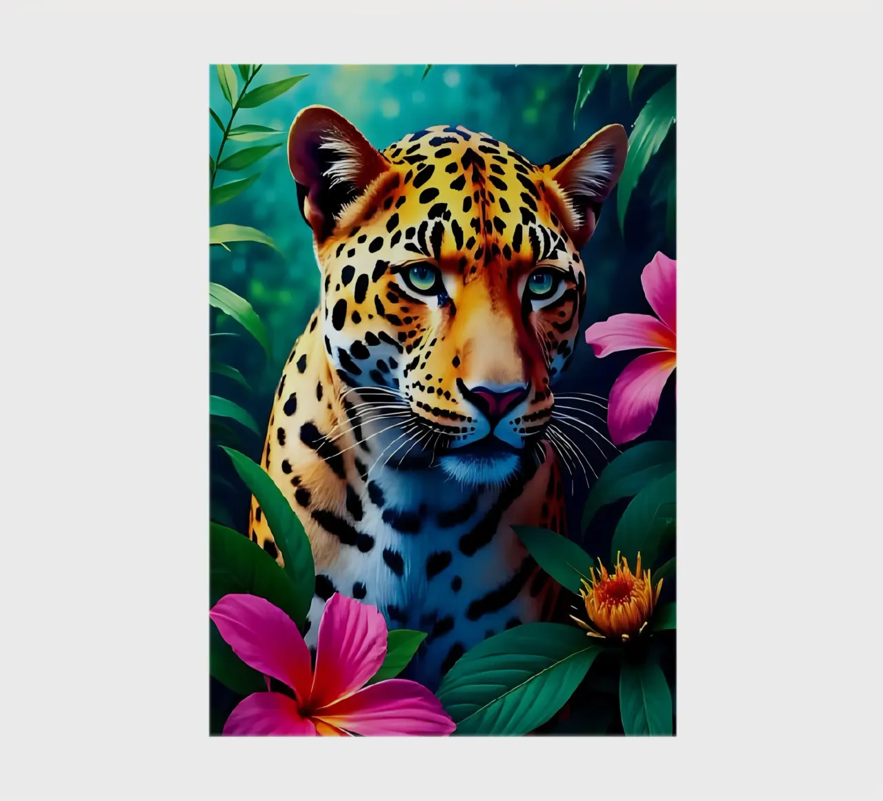 🐆🌺 Leopard | Tropical Radiance – Maximalist Jungle Glow notebook by LUMAQUA STUDIO