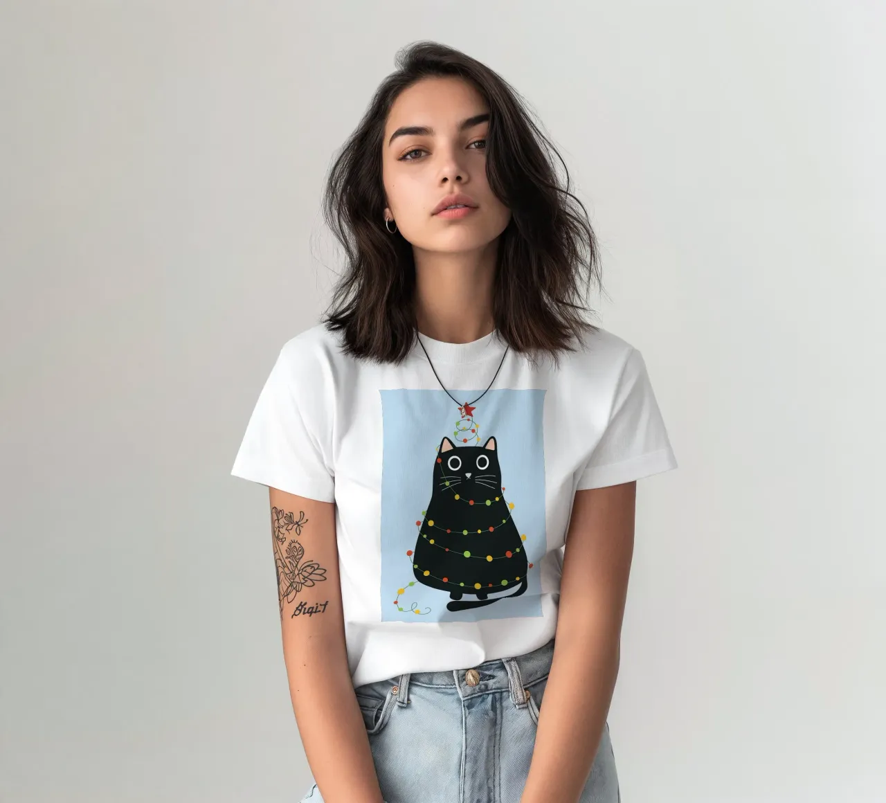 lampada per gatti albero di Natale t-shirt da Avocadoz
