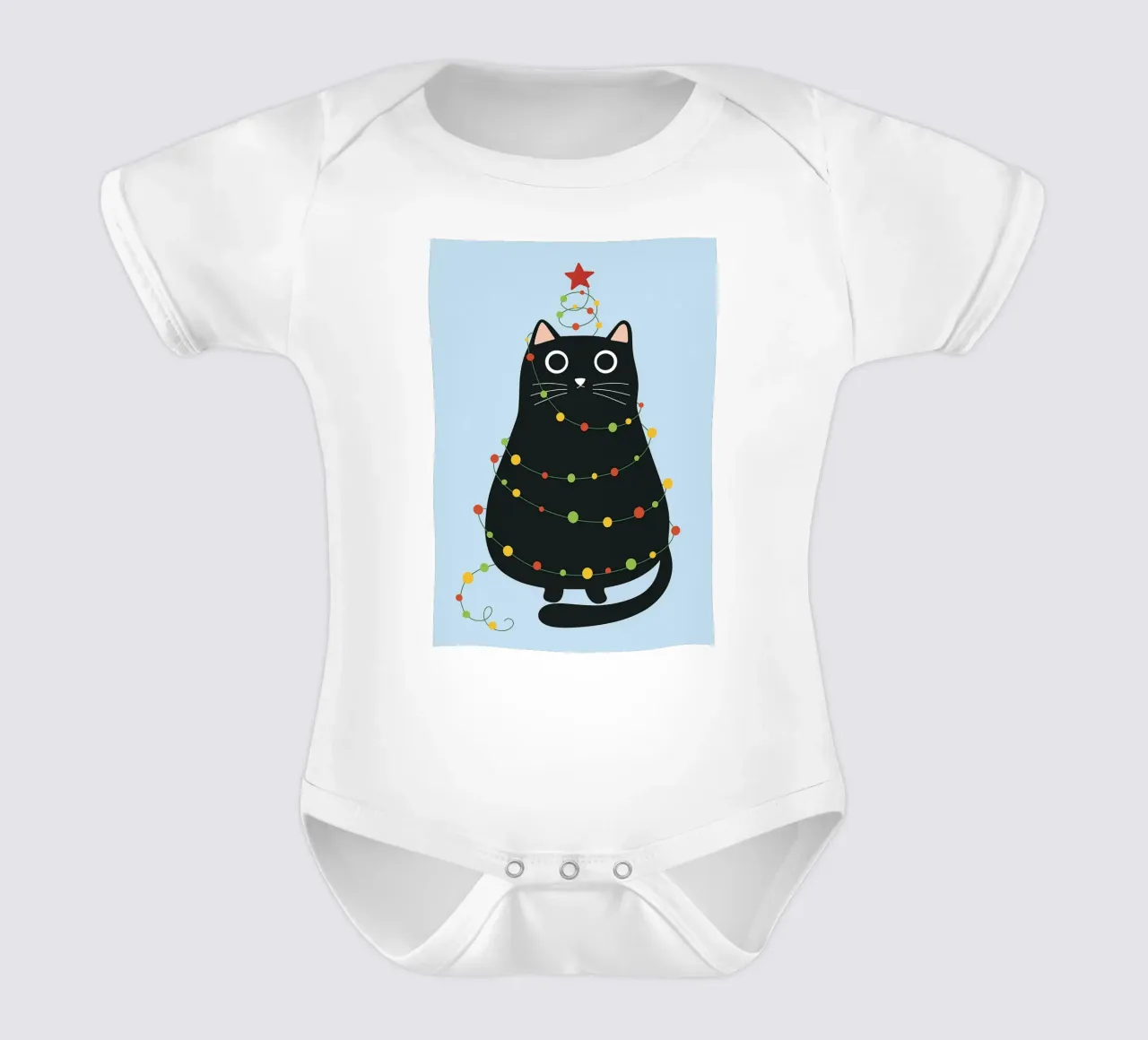 lampada per gatti albero di Natale body neonato maniche corte da Avocadoz