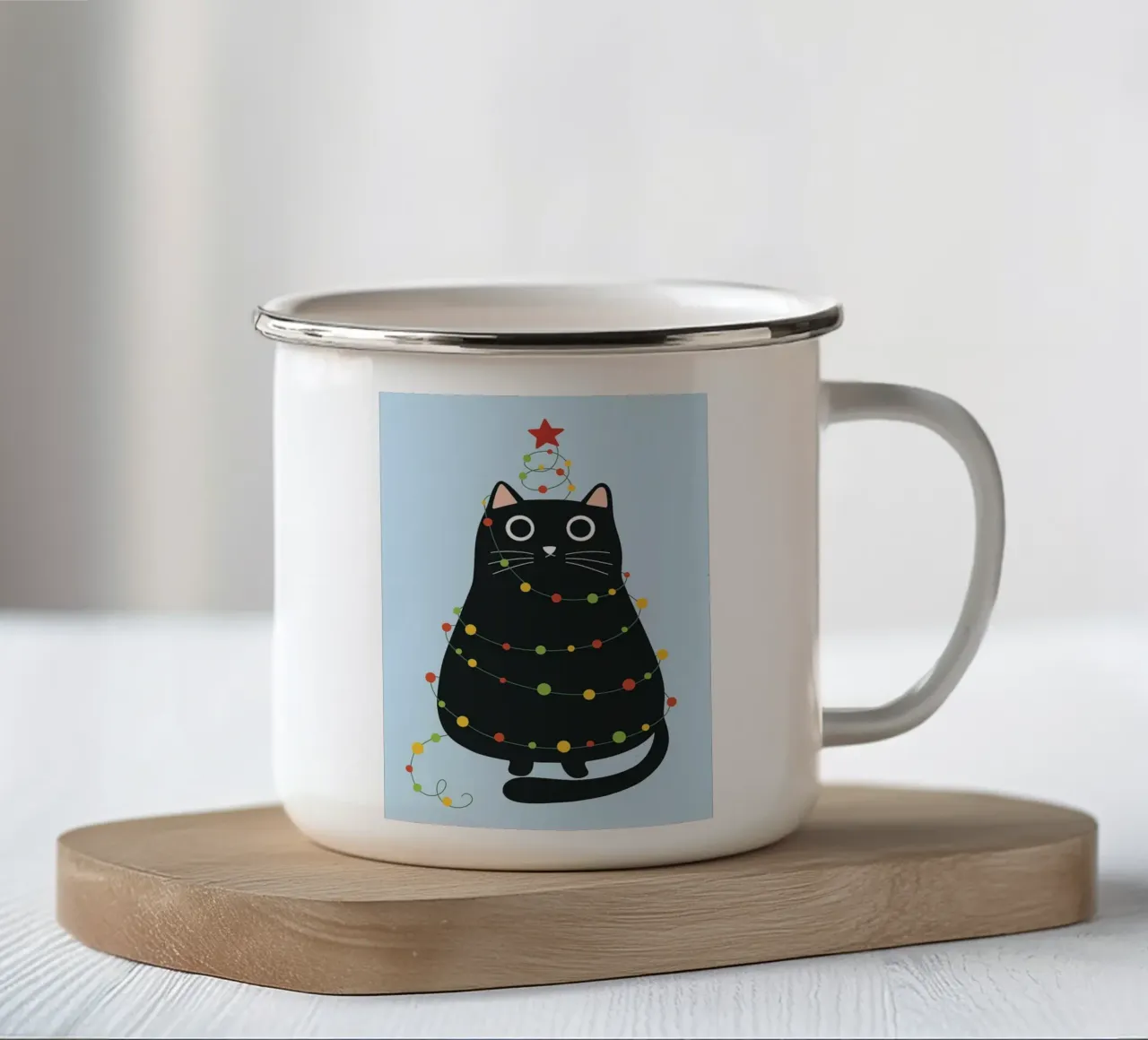 lampada per gatti albero di Natale tazza in smalto da Avocadoz