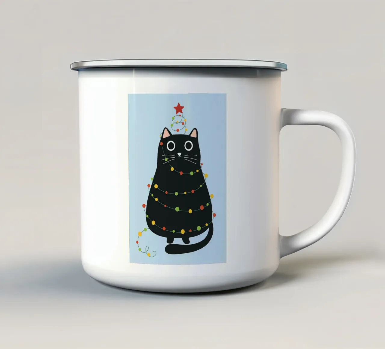 lampada per gatti albero di Natale tazza in smalto da Avocadoz