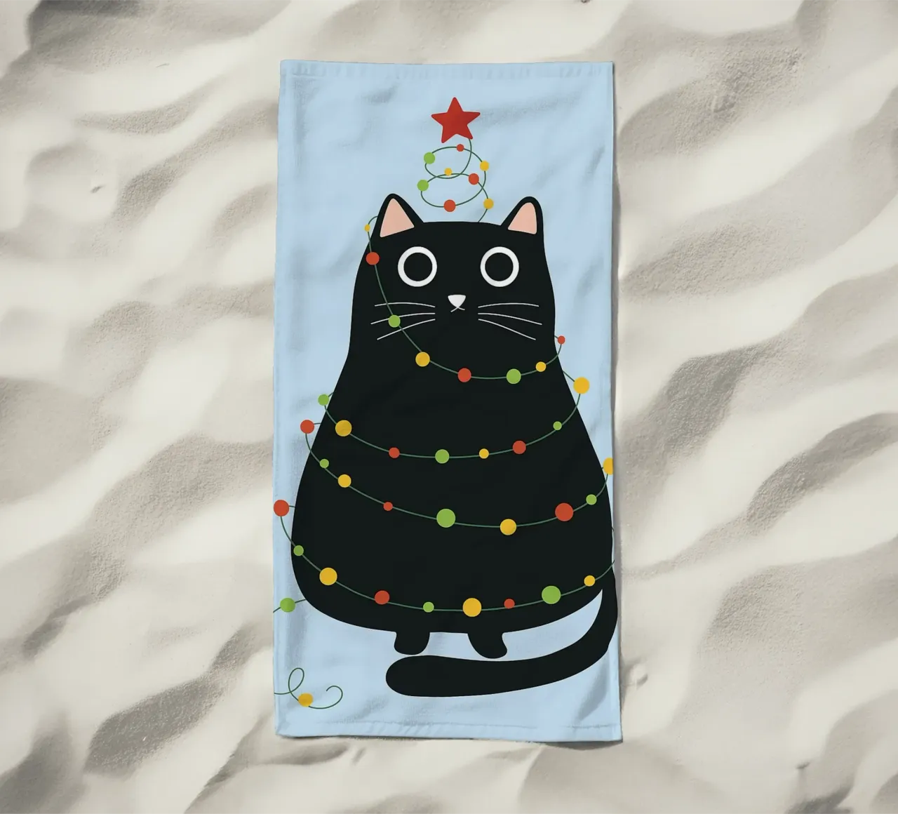 lampada per gatti albero di Natale telo mare da Avocadoz