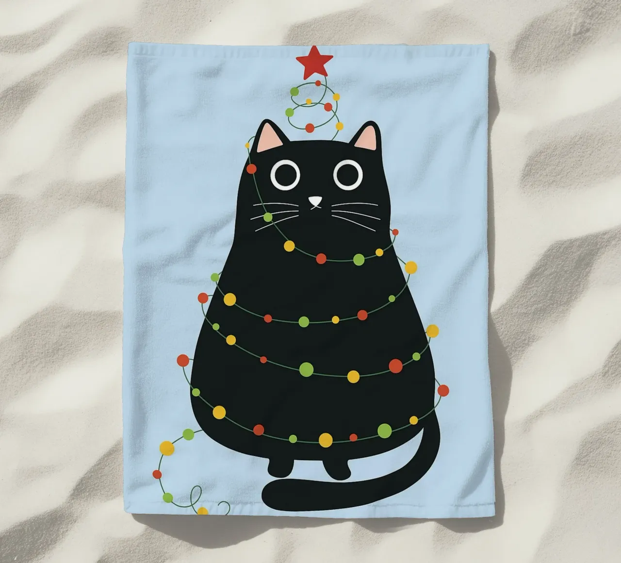 lampada per gatti albero di Natale telo mare da Avocadoz