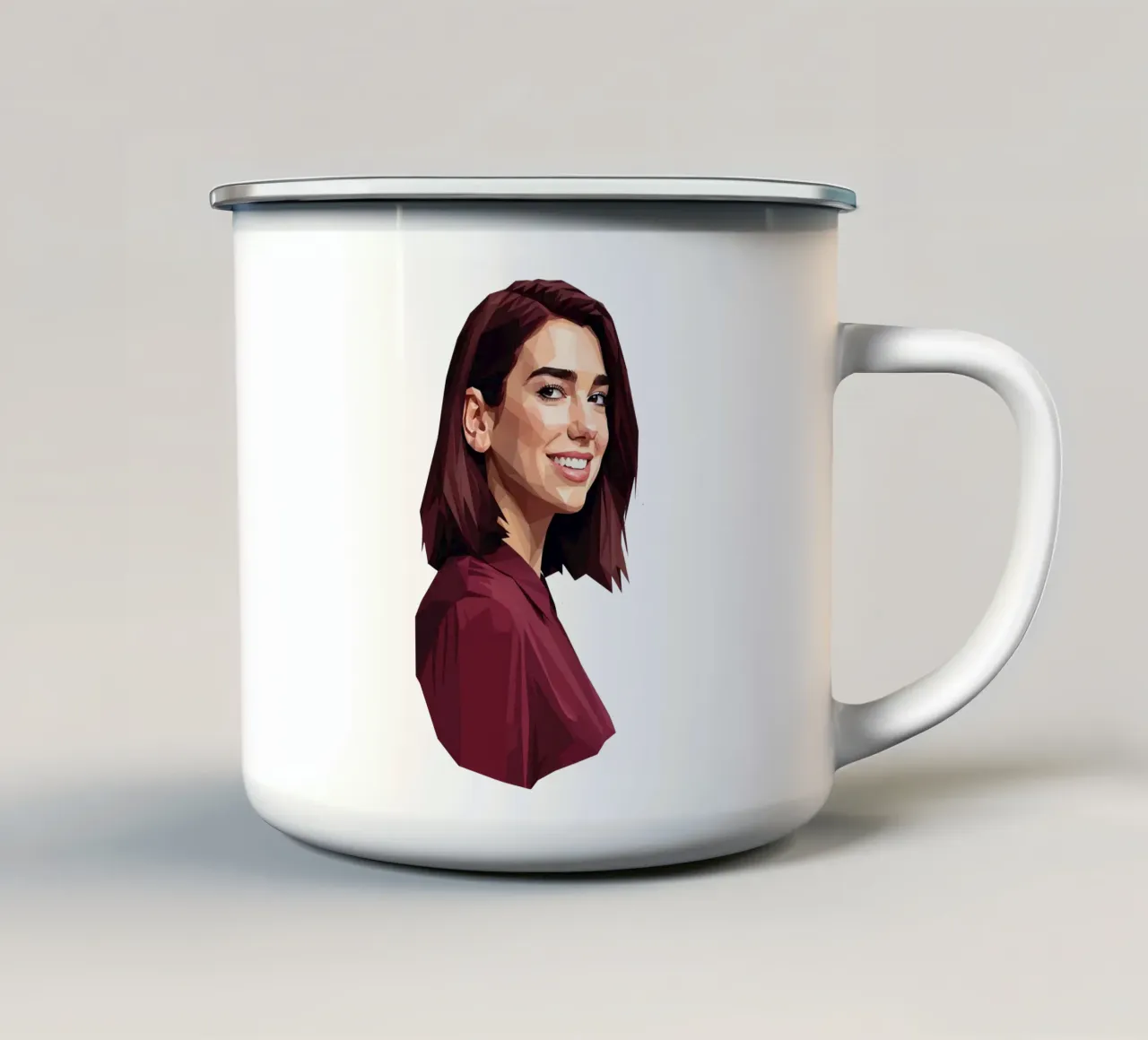 Dua Lipa Low poly tazza in smalto da Low Profile