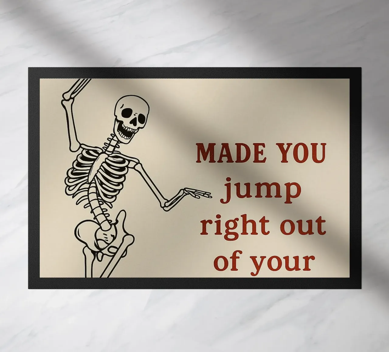 funny skeleton doormat by Avocadoz