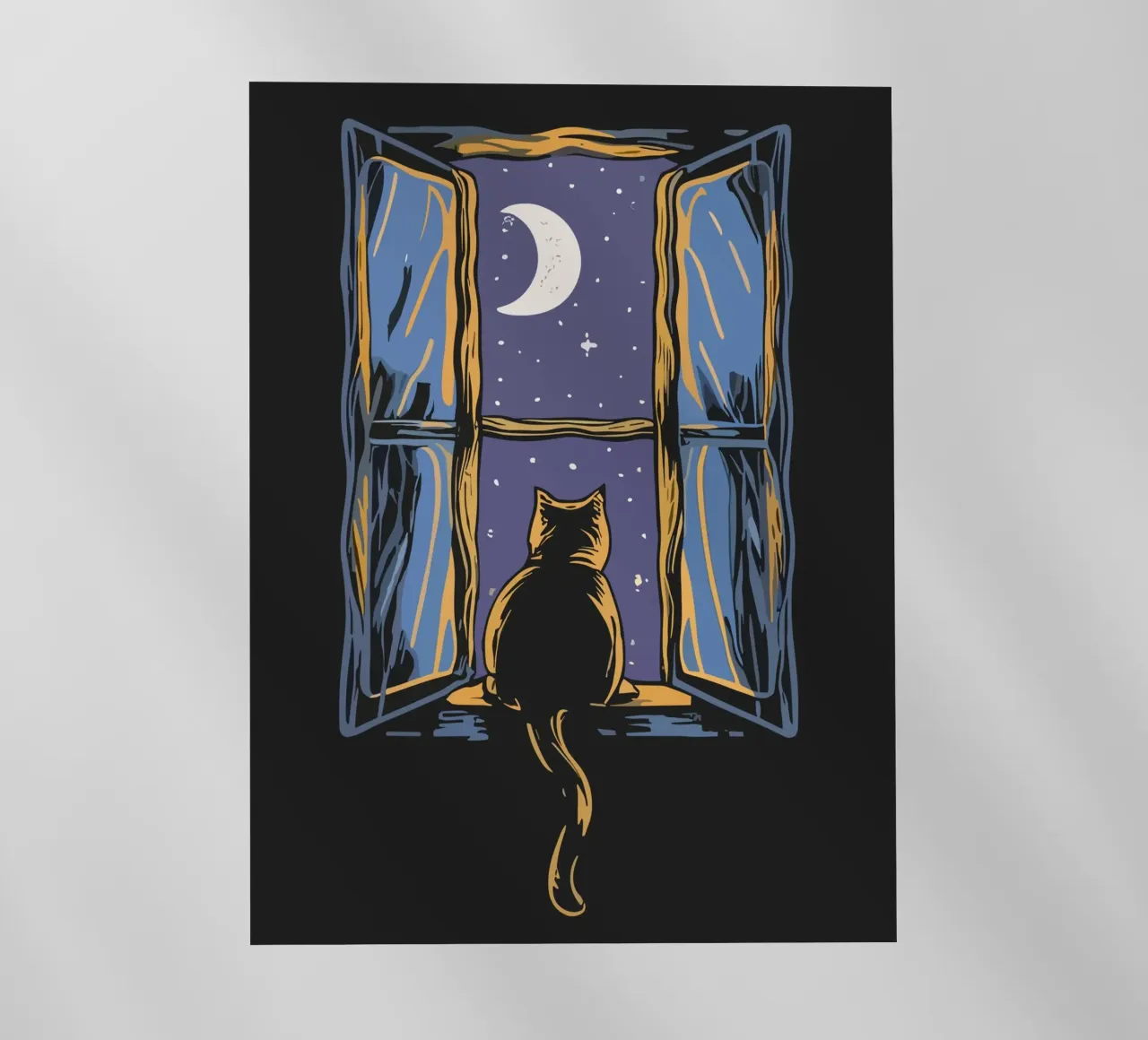 cat on window night pellicola backlit da scoten
