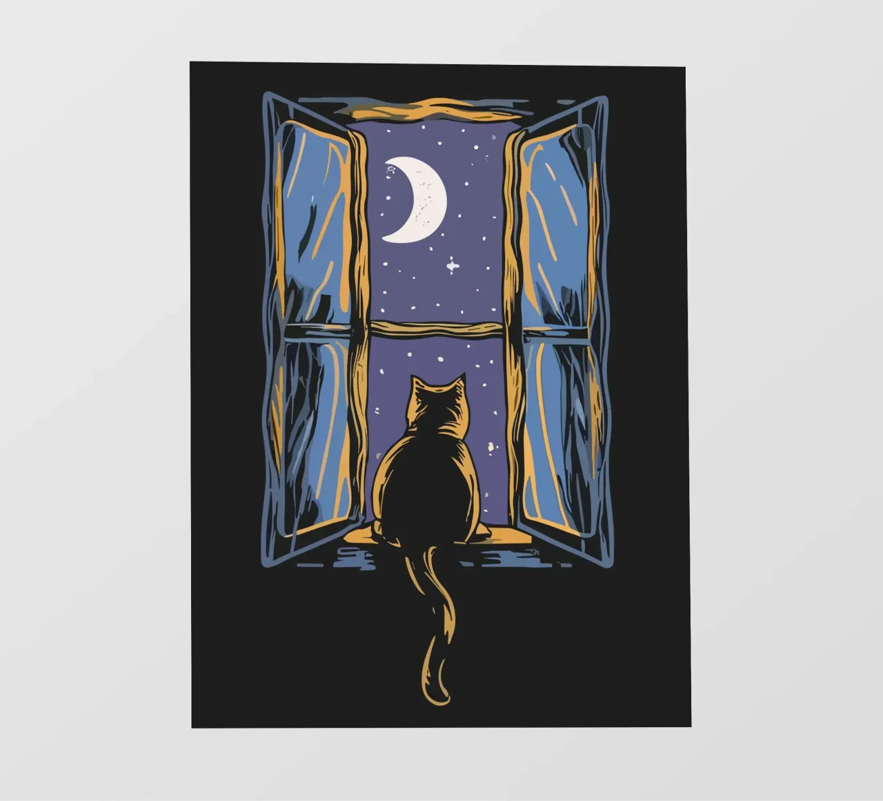 cat on window night pellicola backlit da scoten