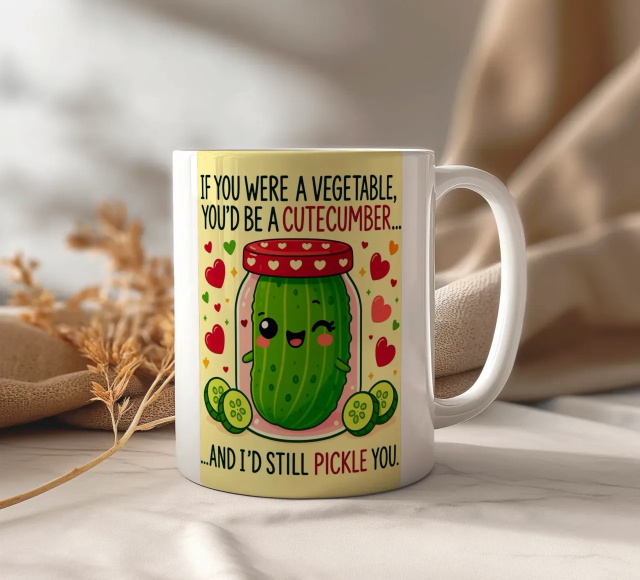Se fossi un vegetale, saresti un cetriolo da taglio tazza in ceramica da Avocadoz