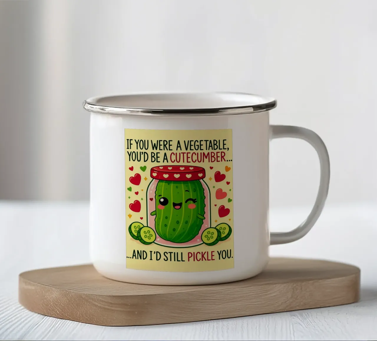 Se fossi un vegetale, saresti un cetriolo da taglio tazza in smalto da Avocadoz