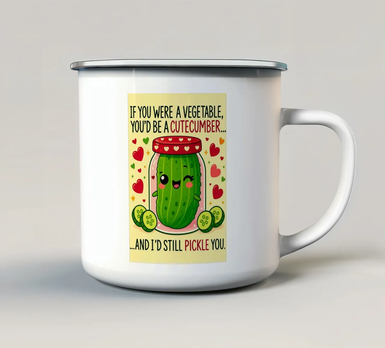 Se fossi un vegetale, saresti un cetriolo da taglio tazza in smalto da Avocadoz