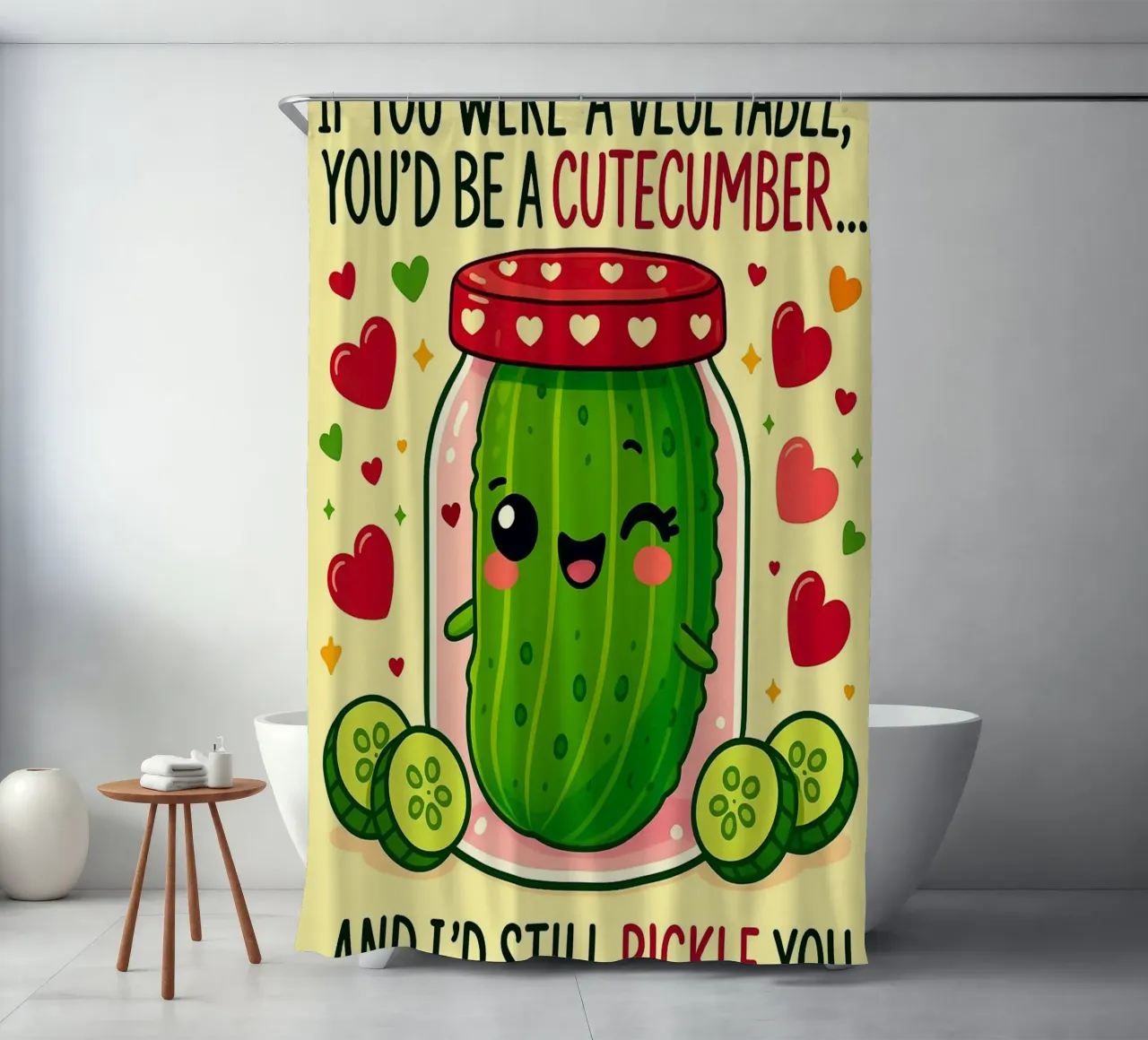 Se fossi un vegetale, saresti un cetriolo da taglio tenda da doccia da Avocadoz