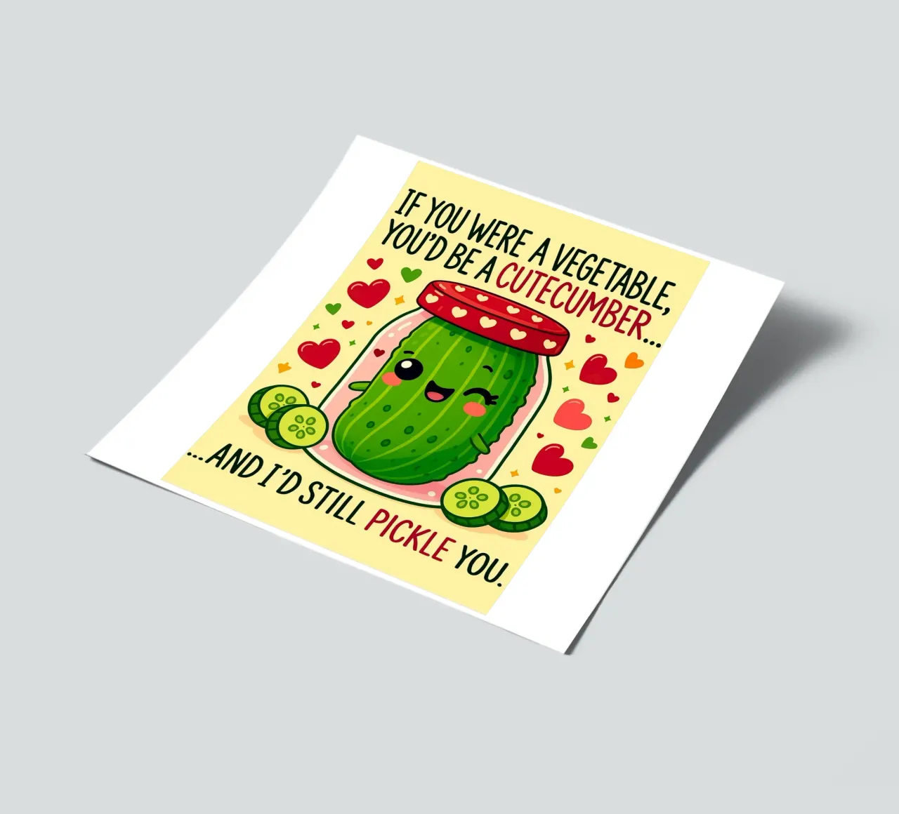 Se fossi un vegetale, saresti un cetriolo da taglio foglio adesivo da Avocadoz