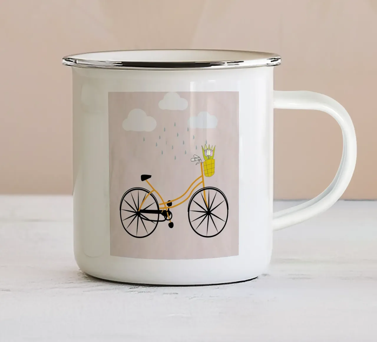the cute bicycle tazza in smalto da scoten