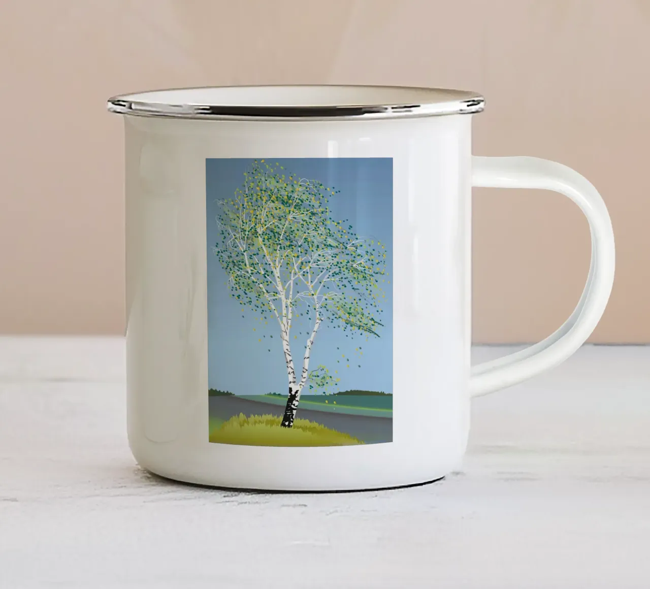 epic tree leaf emaille mok van scoten