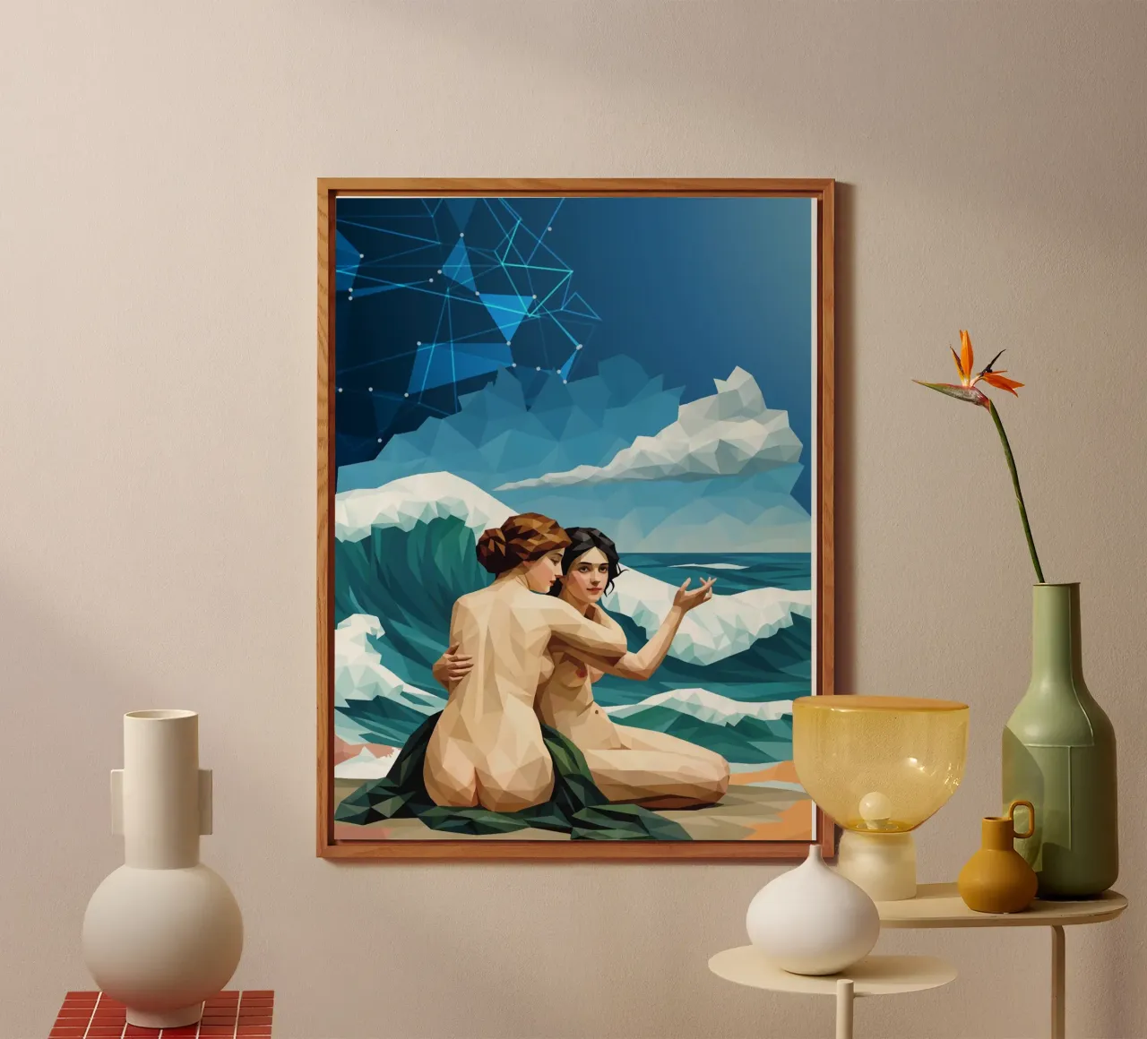 Le Ninfe del Mare Lowpoly alluminio dibond da Low Profile