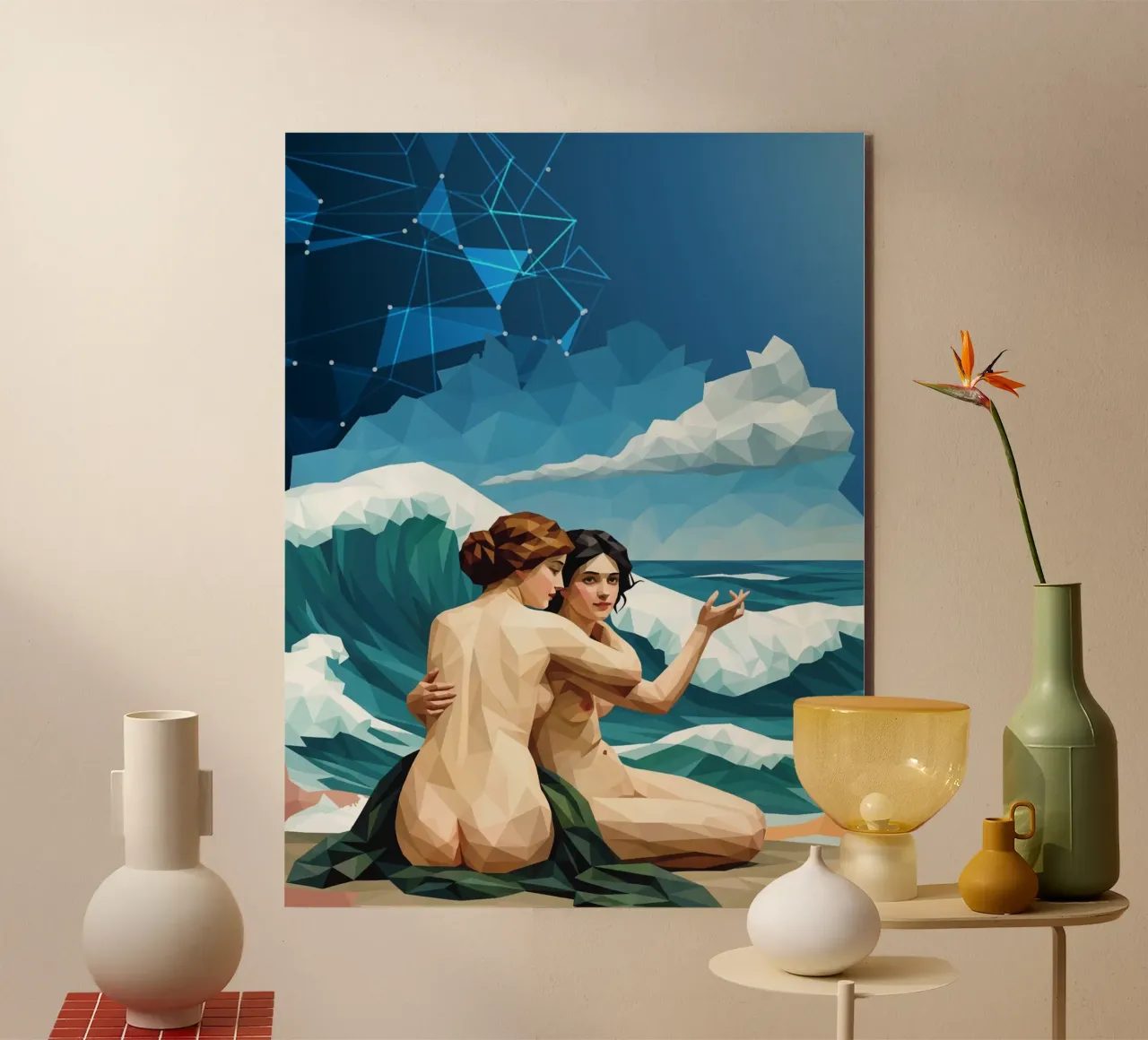 Le Ninfe del Mare Lowpoly alluminio dibond da Low Profile