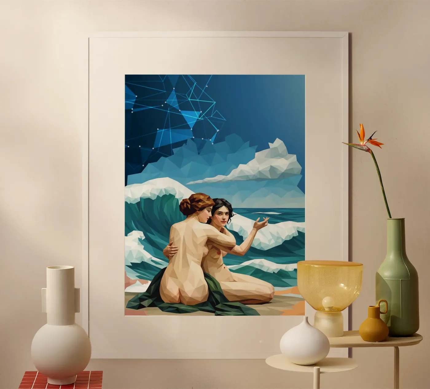 Le Ninfe del Mare Lowpoly poster da Classical Modern Art