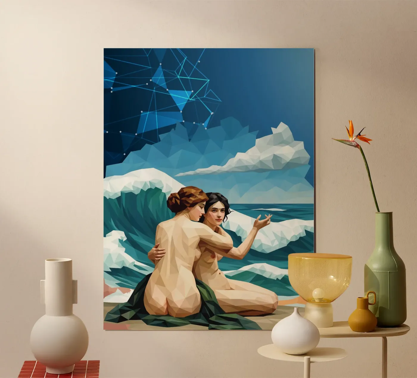 Le Ninfe del Mare Lowpoly poster da Classical Modern Art