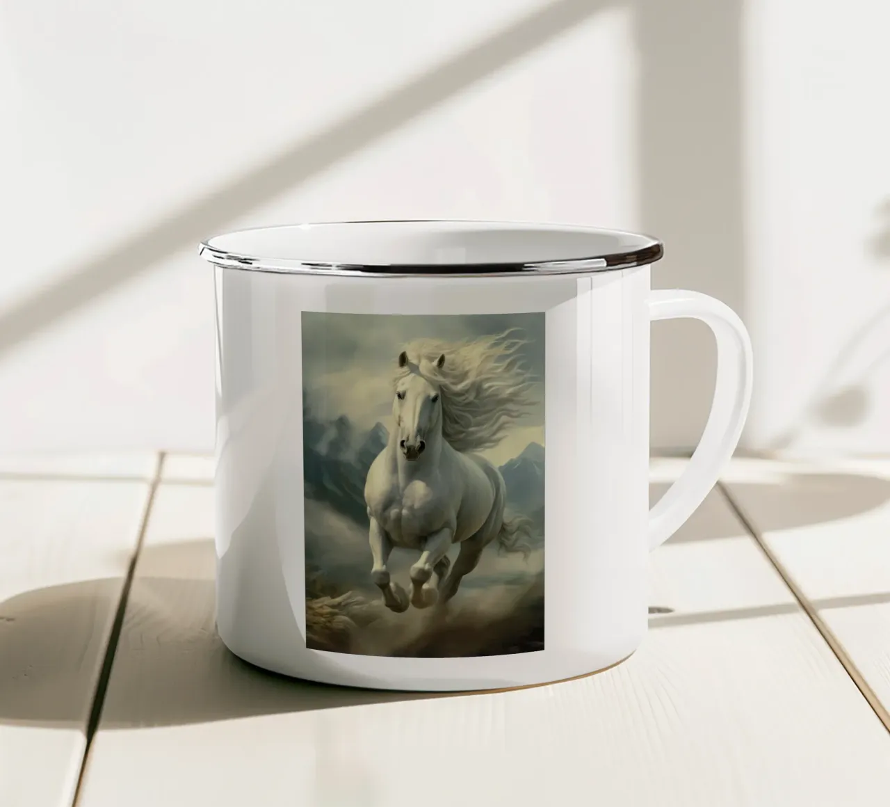 epic horse tazza in smalto da scoten